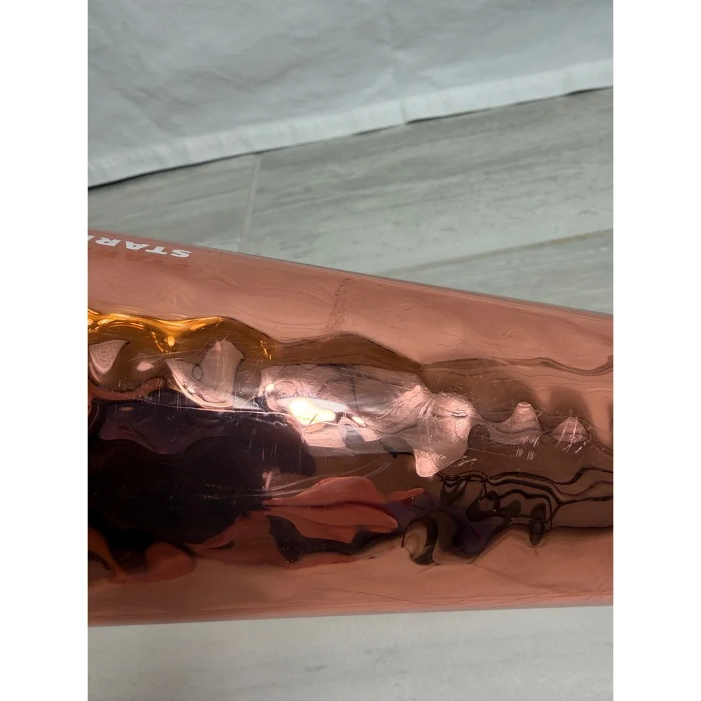 Starbucks Rose Gold Copper Hammered Texture Cold Cup Tumbler 24oz Venti No Straw